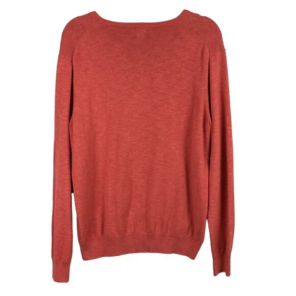 J. Crew Vintage Light Red V-Neck Pure Cotton Pullover Knit Sweater sz Large - Picture 3 of 8